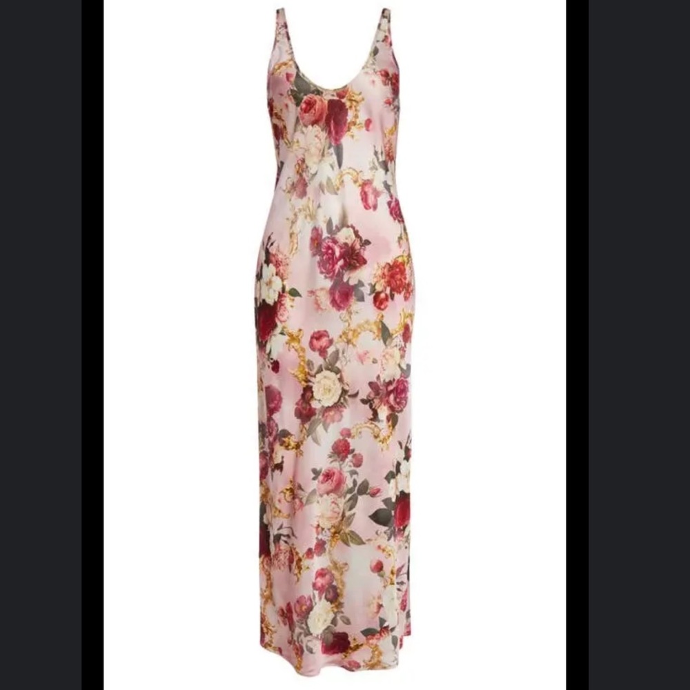 L’AGENCE Akiya Floral Satin Maxi Dress